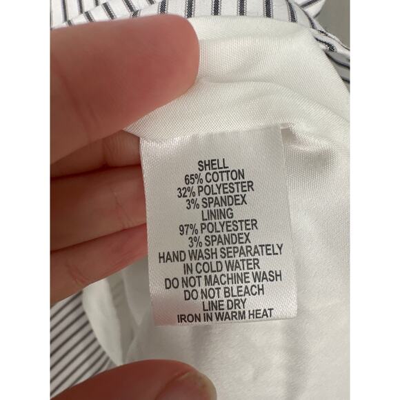 Victoria Sophia Dress Medium White Mini Striped Milkmaid Open Back Sleeveless - Picture 6 of 8